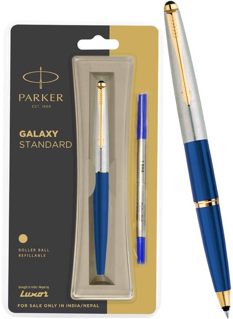 parker galaxy standard gold trim roller ball pen