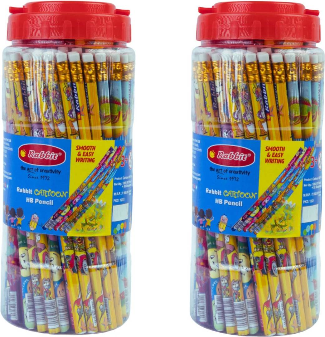 artiggle cartoon picture hb pencil super fun pencils kids 50 pencil 2sharpner 2 jar
