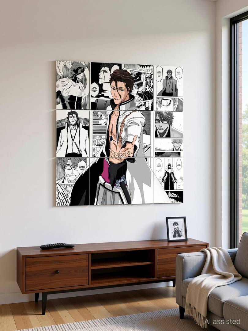 Set of 12 Aizen Sosuke manga kit wall decor 300 GSM hard poster Bleach posters Paper Print (11.7 inch X 8.3 inch) Photographic Paper Photographic Paper (33 inch X 23 inch, Packed) Photographic Paper