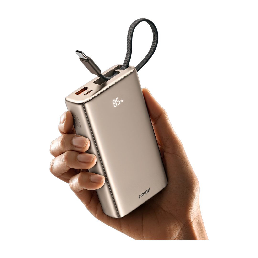 Noise 20000 mAh 45 W Compact Pocket Size Power Bank Titanium, Lithium Polymer, Fast Charging for Mobile, Earbuds, Smartwatch, Smartband, Speaker, Tabl