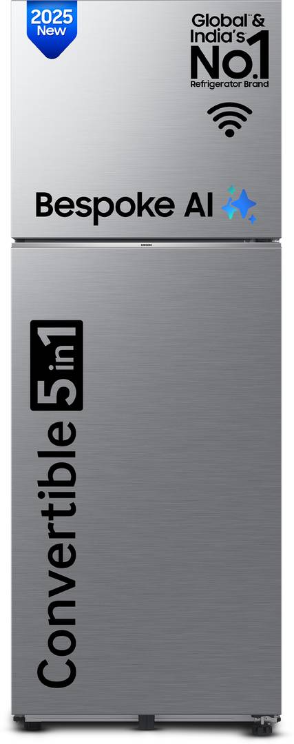 Samsung 330 L Frost Free Double Door Top Mount 2 Star Convertible Refrigerator Elegant Inox Grey, RT34DG5A2BS8HL