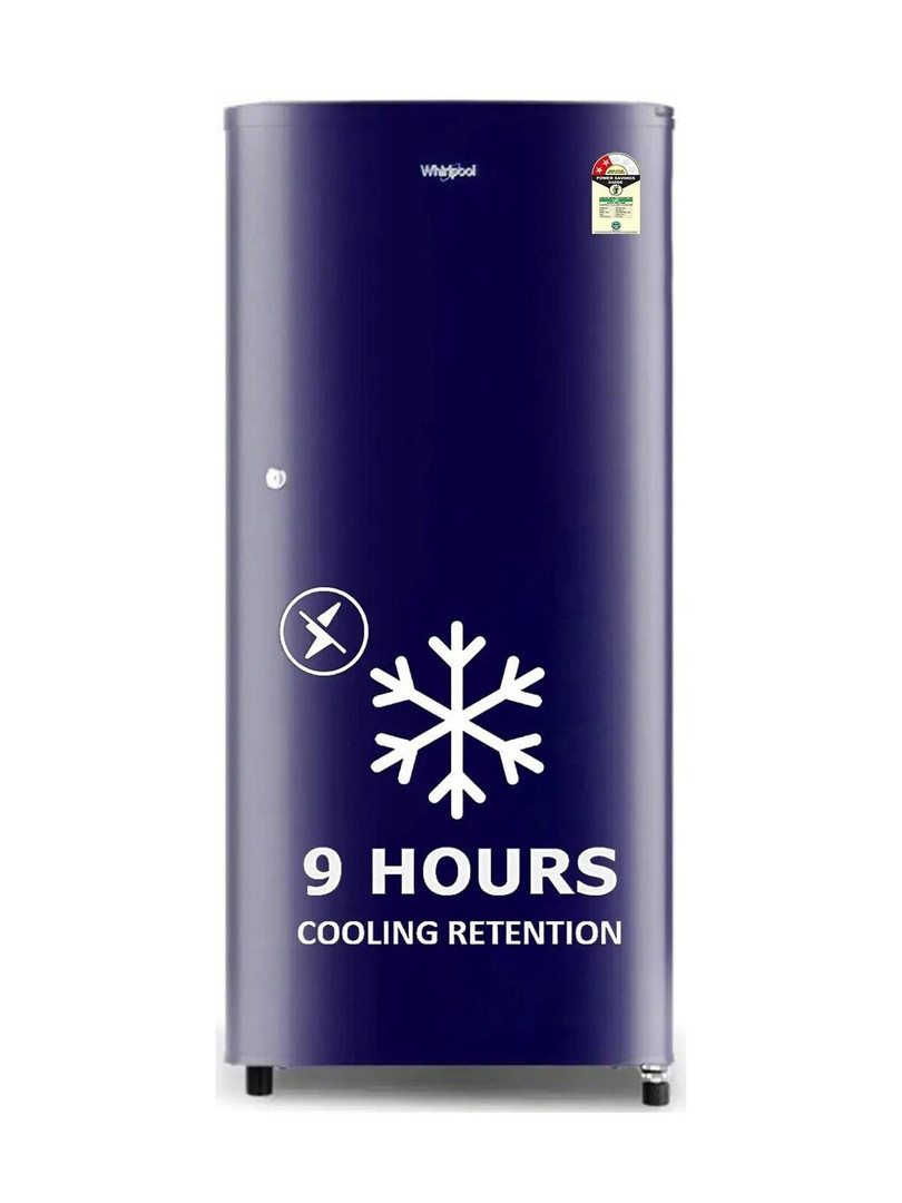 Whirlpool 184 L Direct Cool Single Door 2 Star Refrigerator Solid Blue / Blue, 205 WDE CLS 2S SAPPHIRE BLUE-Z