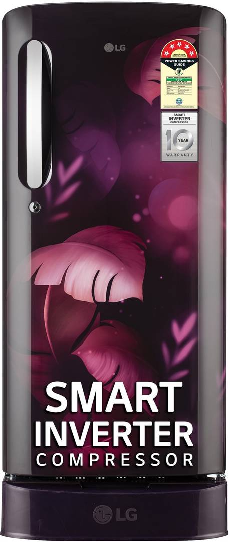 LG 185 L Direct Cool Single Door 5 Star Refrigerator with Base Drawer  with with Smart Inverter Compressor, Moist 'N' Fresh (Purple ILAN, GL-D201APIU.