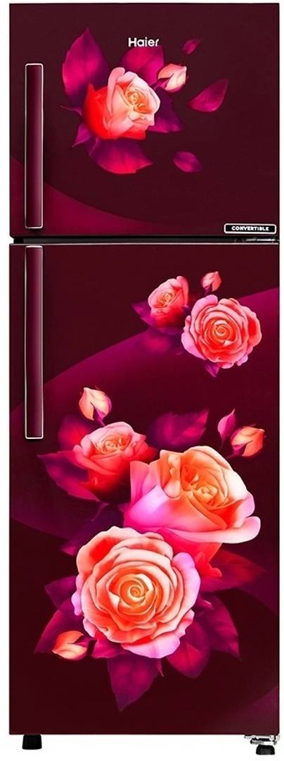 Haier 240 L Frost Free Double Door 2 Star Convertible Refrigerator Red Rose, HRF-2902