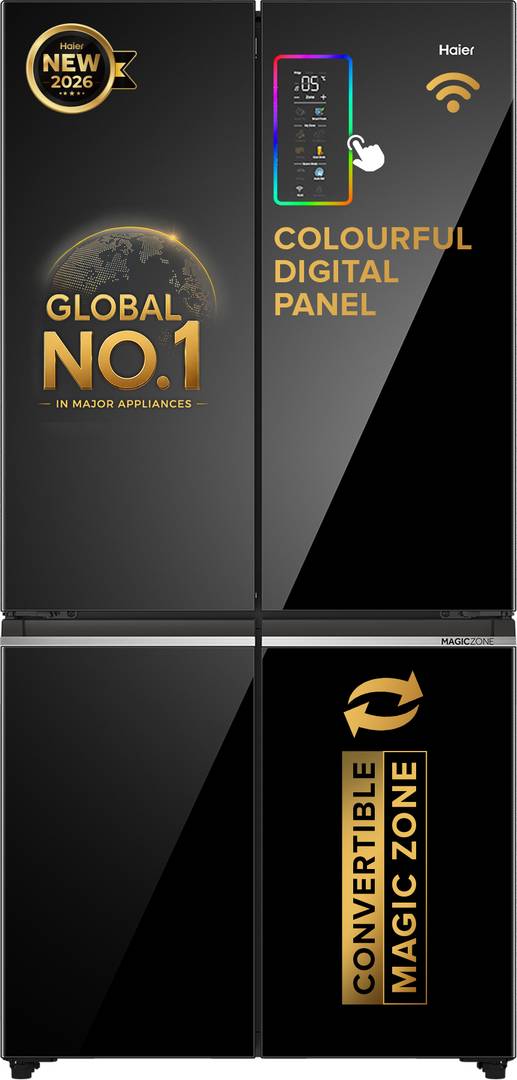 Haier 630 L Frost Free Side by Side Convertible Refrigerator with Lumiere 4Door |Convertible|Wi-Fi|Inverter|Colourful Display Panel|Motion Sensor|My z