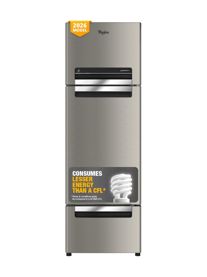 Whirlpool 235 L Frost Free Triple Door Refrigerator  with Zeolite Technology, Microblock Technology Radiant Steel, FP 253D PROTTON ROY RADIANT STEEL(Z