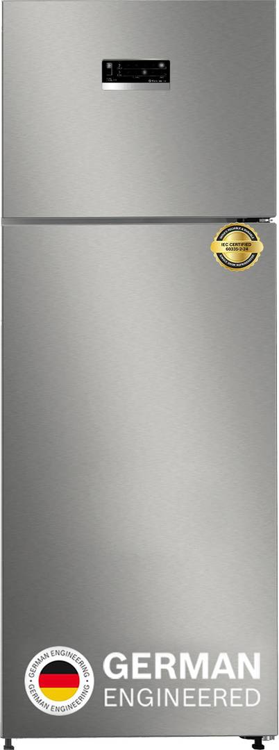 BOSCH 243 L Frost Free Double Door 3 Star Refrigerator  with Inverter Large LED Display, 18 Hrs Cooling Retention, Integrated Handle (SPARKLY STEEL, C