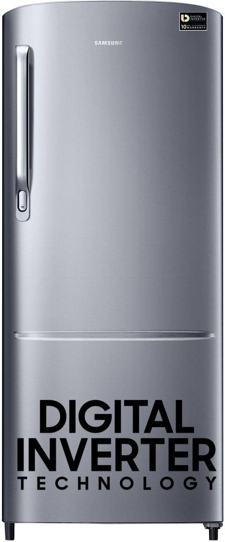 Samsung 183 L Direct Cool Single Door 3 Star Refrigerator  with Digital Inverter, Single Touch Defrost, 2026 Model (Elegant Inox, RR20H1Y23S8/HL)