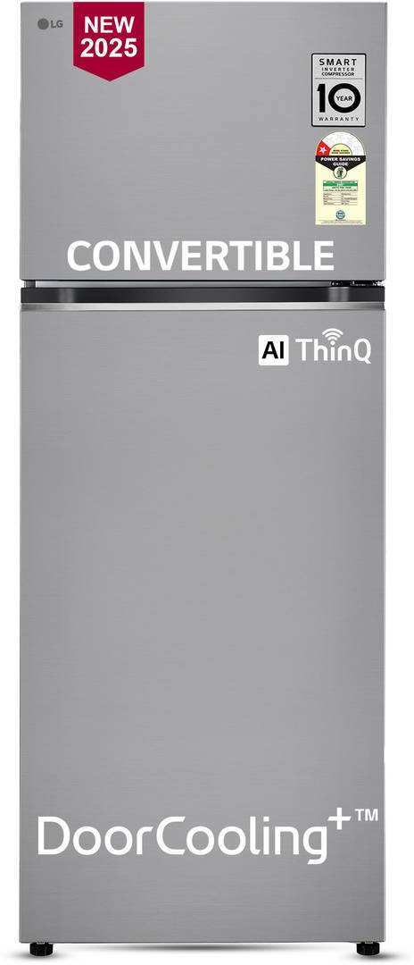 LG 466 L Frost Free Double Door 1 Star Convertible Refrigerator with with Smart Inverter Compressor, AI ThinQ Wi-Fi and Door Cooling+ Shiny Steel, GL-