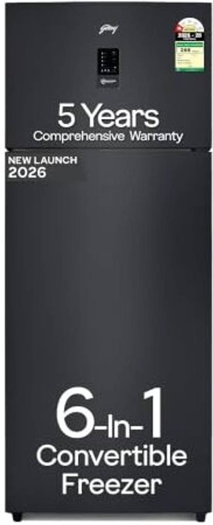 Godrej 436 L Frost Free Double Door 1 Star Refrigerator with AI Powered 6-in-1 Freezer Convertible Advanced Control Panel 95%+ Food Surface Disinfecti