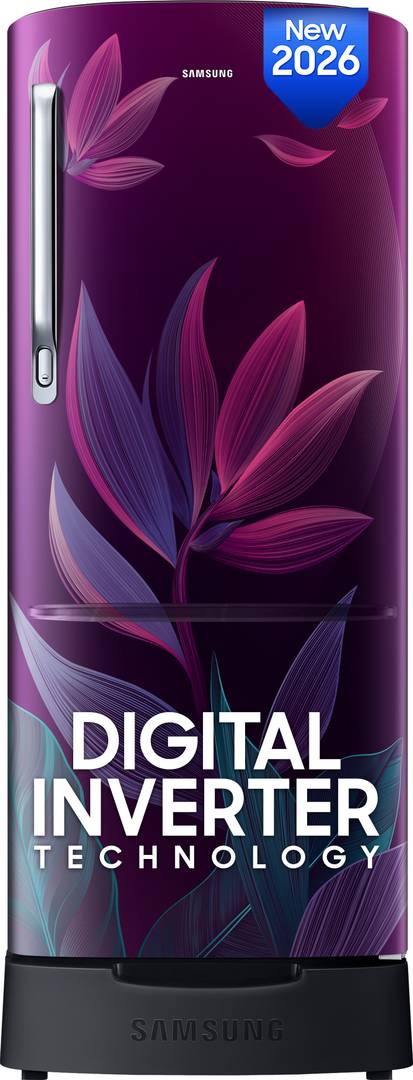 Samsung 183 L Direct Cool Single Door 4 Star Refrigerator with Base Drawer (PARADISE BLOOM PURPLE, RR20H28249R/NL)