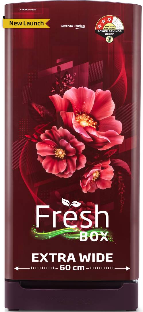Voltas Beko 208 L Direct Cool Single Door 3 Star Refrigerator with Base Drawer (Bonita Wine, RDC240C/W0BWR0M0B00GO)