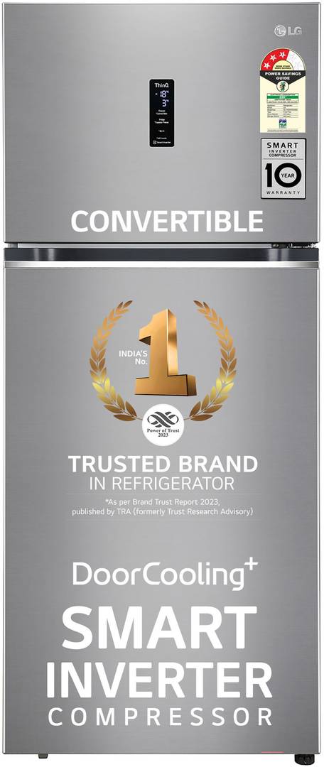 LG 398 L Frost Free Double Door Top Mount 3 Star Convertible Refrigerator