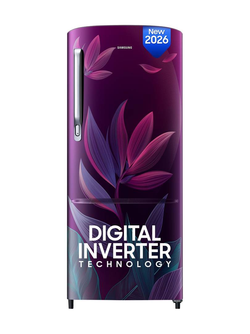 Samsung 183 L Direct Cool Single Door 4 Star Refrigerator  with Digital Inverter, Single Touch Defrost, 2026 Model (PARADISE BLOOM PURPLE, RR20H27249R