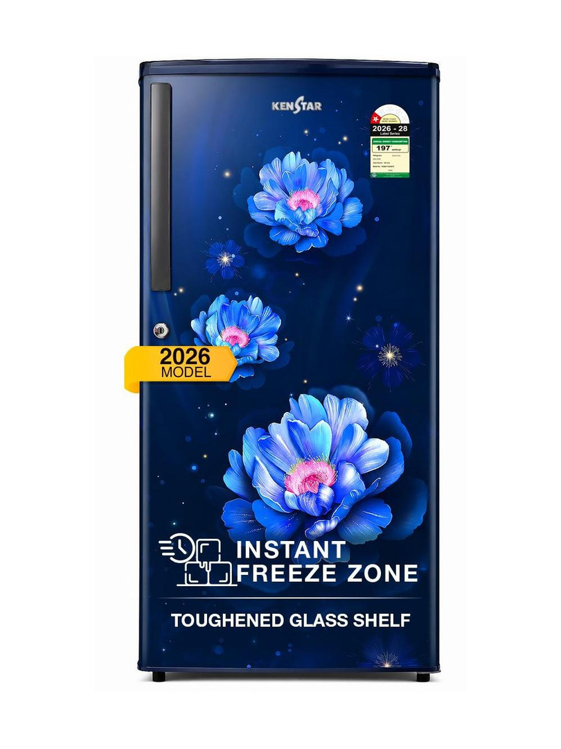 Kenstar 182 L Direct Cool Single Door 1 Star Refrigerator Bloom Blue, 182BD1KS26F0.(BB)
