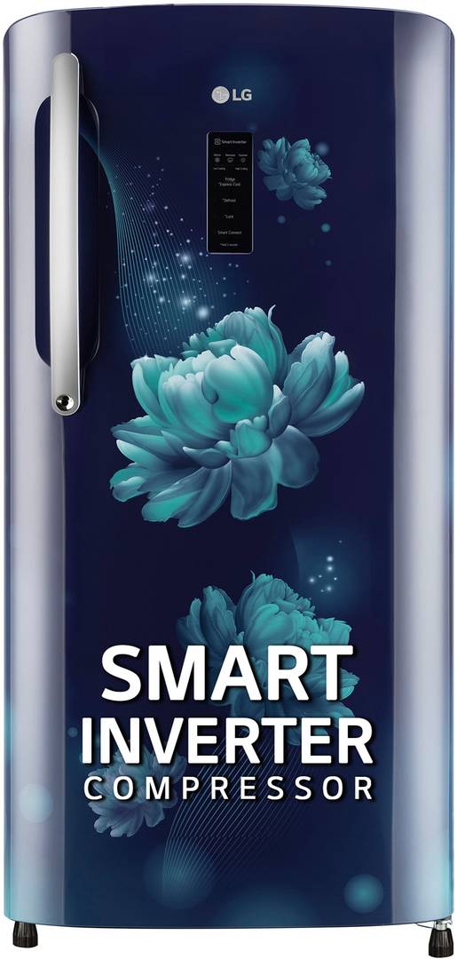 LG 201 L Direct Cool Single Door 4 Star Refrigerator with Smart Inverter Compressor, Digital Panel & Fast Ice Making Blue Charm, GL-B211HBCY