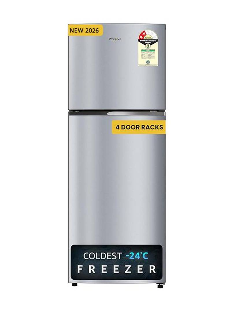 Whirlpool 235 L Frost Free Double Door 2 Star Refrigerator with Coldest -24 C Freezer (Radiant Steel, NEO DF278 PRM RADI