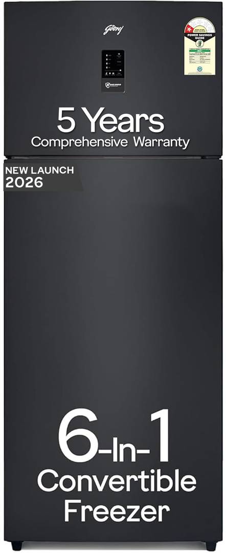 Godrej 436 L Frost Free Double Door 1 Star Refrigerator Matte Black, RF EON 438AN RCI MT BK