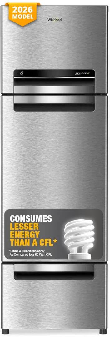 Whirlpool 270 L Frost Free Triple Door Refrigerator  with Zeolite Technology, Microblock Technology (Alpha Steel, FP 313D PROTTON ROY ALPHA STEEL (Z))