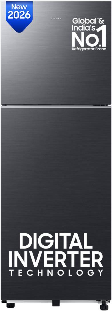Samsung 236 L Frost Free Double Door 3 Star Refrigerator  with Digital Inverter, 2026 Model BLACK DOI, RT40H28W3FHL