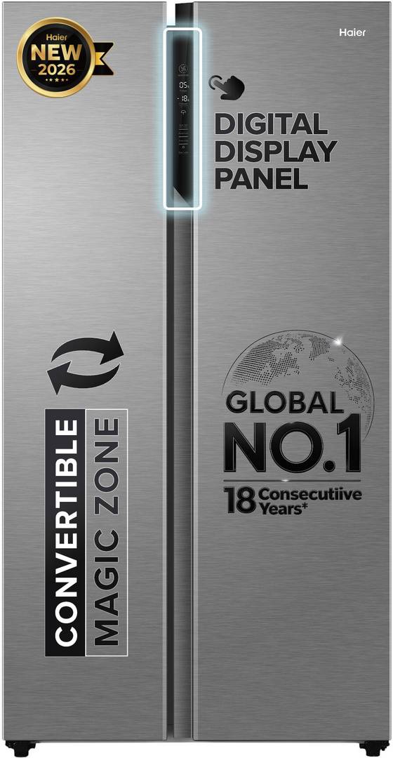 Haier 596 L Frost Free Double Door Convertible Refrigerator with Expert Inverter 2-Door,3 Star , (Magic Convertible, Deo Fresh Technology, 2026 Model)