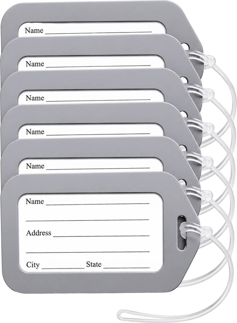 STORITE Luggage Tags, Bag Tag Travel ID Labels Tag for Baggage Suitcases Bags, Pack of 6 Luggage Tag