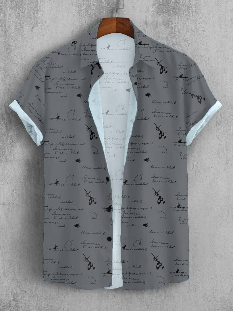 Men Regular Fit Printed Spread Collar Casual Shirt