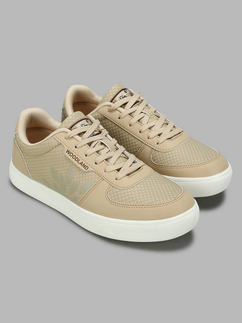 WOODLAND Casual Daily Wear Lightweight Breathable Comfortable Sneakers For Men Beige , 9