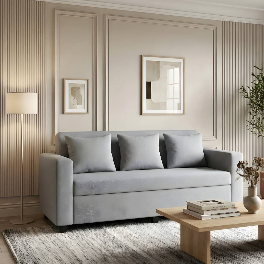 bharat lifestyle lexus fabric 3 seater sofa