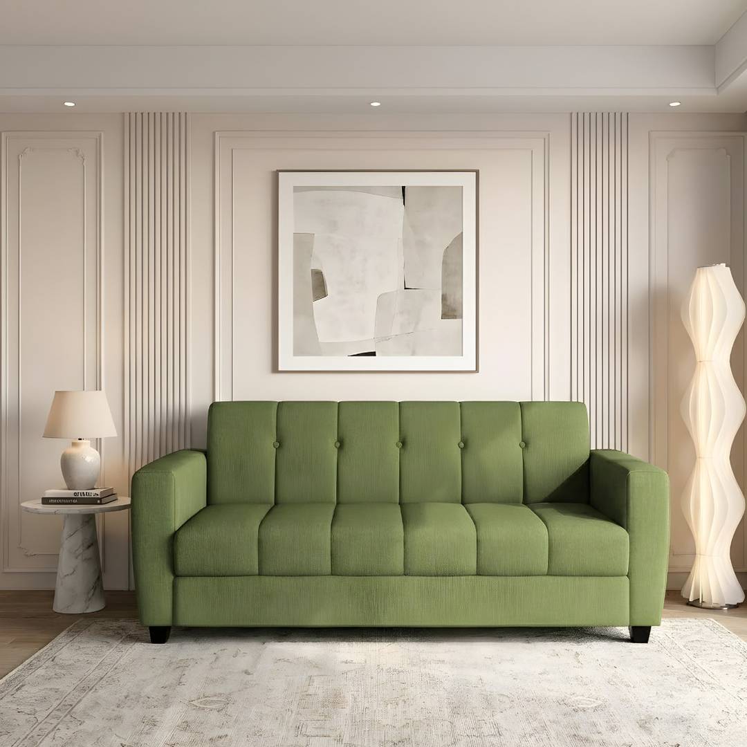 bharat lifestyle deno fabric 3 seater sofa
