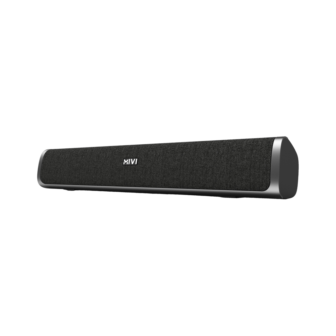 Mivi Fort S24 with Dual Full Range Drivers, 6Hrs Playback, Voice Assistant 24 W Bluetooth Soundbar Black, 2.0 Channel