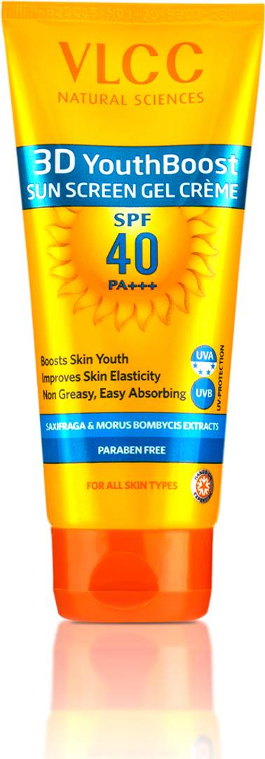VLCC Sunscreen - SPF 40 PA+++ 3D Youth Boost SPF 40 PA+++ Sunscreen Gel Cream For Sun Protection