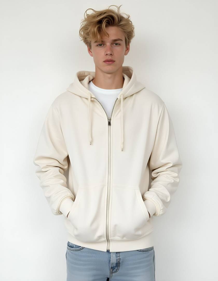 Men Full Sleeve Solid Hooded Sweatshirt