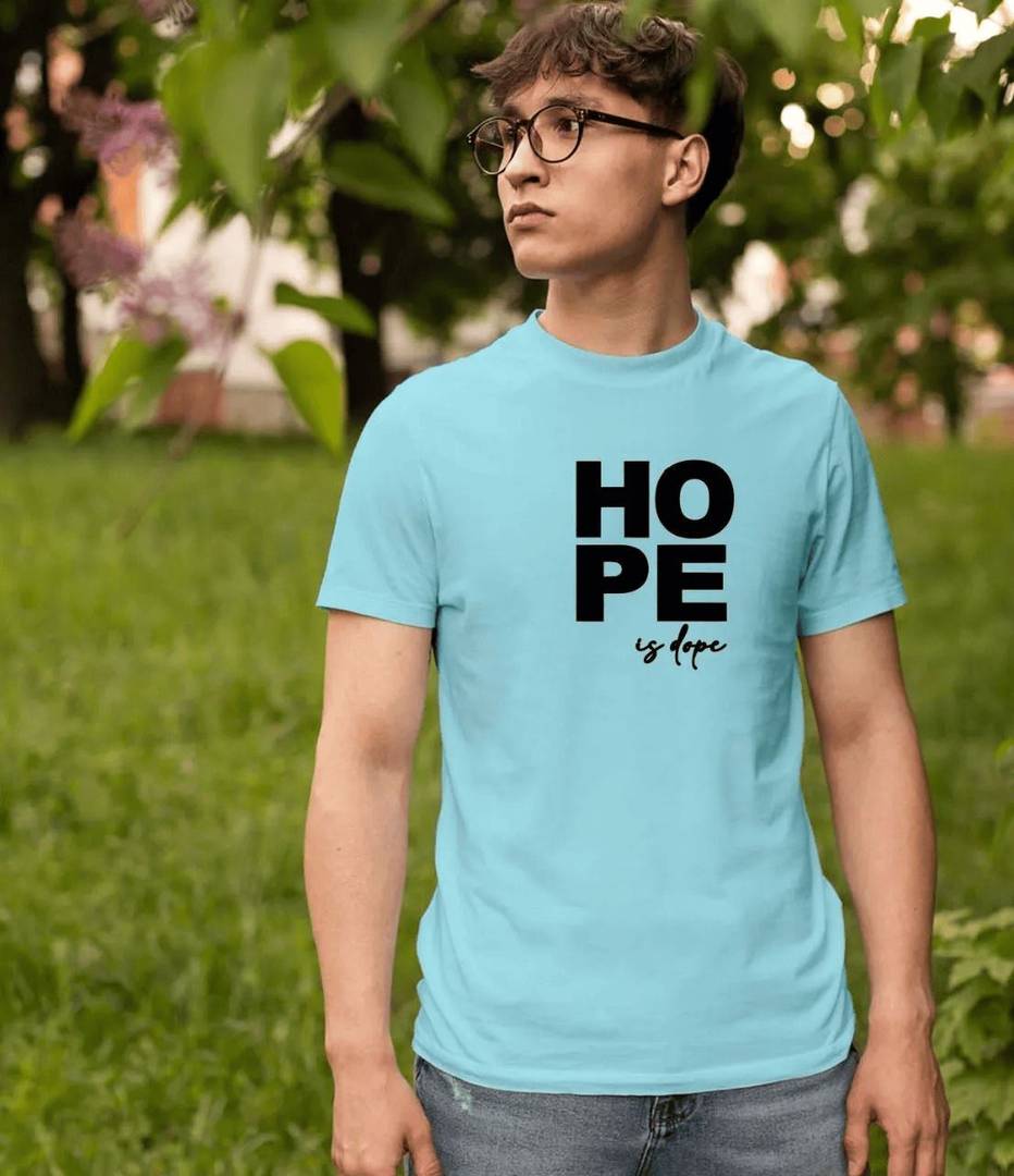 PD CLORI TREND Printed Men Round Neck Light Blue T-Shirt