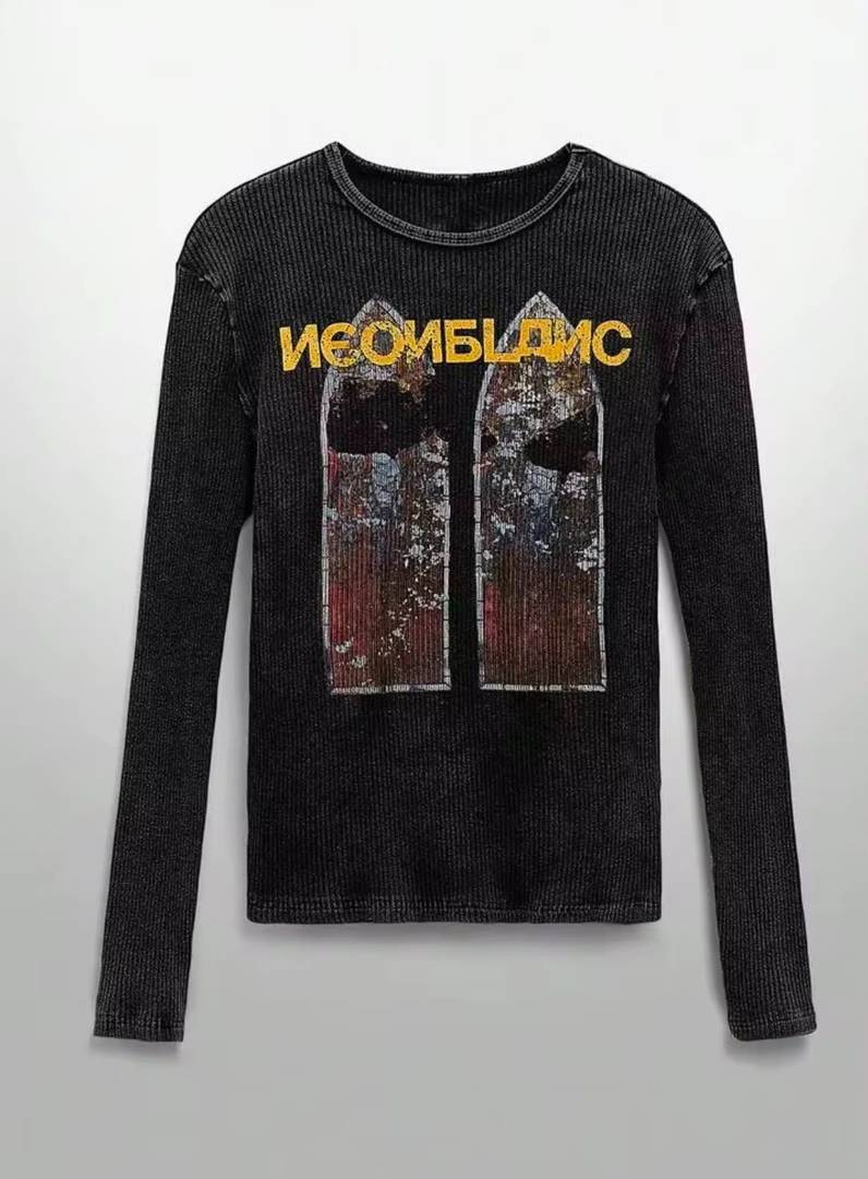 Men Printed Round Neck Cotton Blend Black T-Shirt