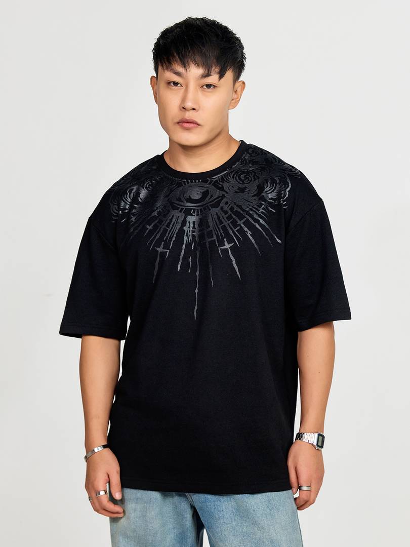 MyDesignation Graphic Print Men Crew Neck Black T-Shirt