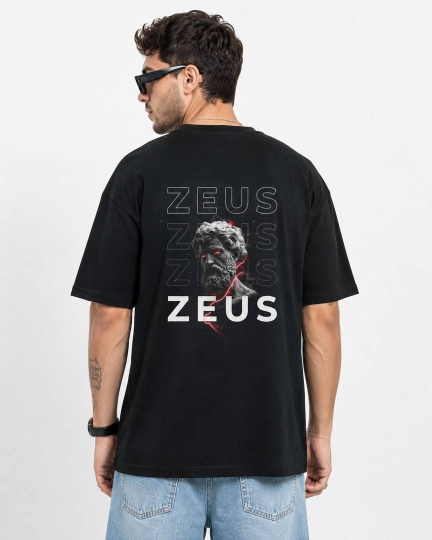 Men Graphic Print, Typography Round Neck Cotton Blend Black T-Shirt