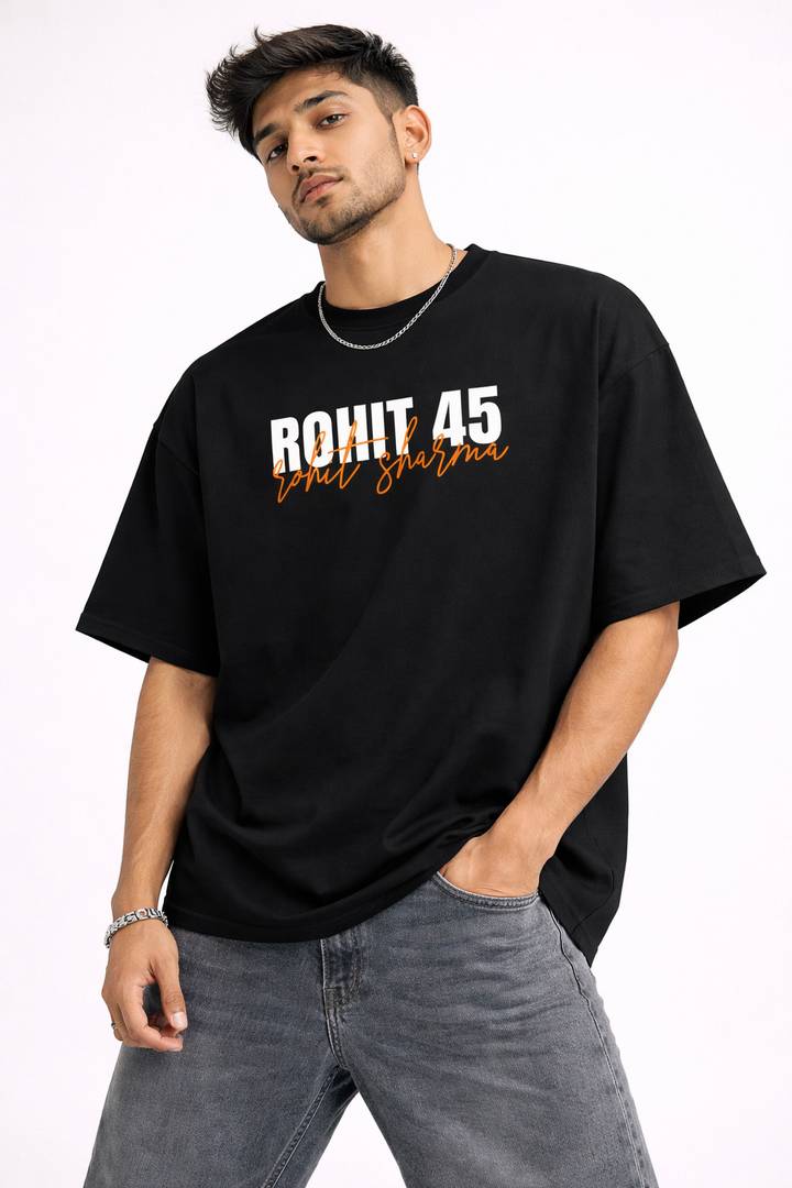 Men Graphic Print, Typography Crew Neck Pure Cotton Black T-Shirt