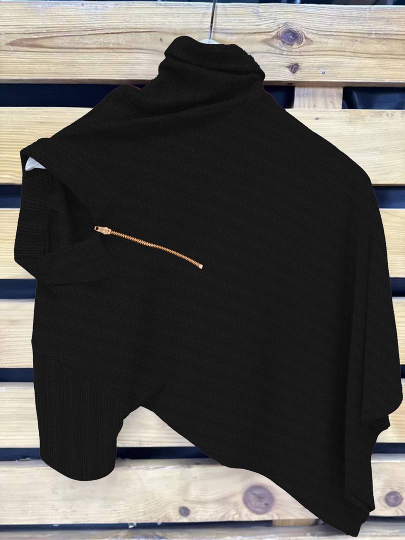 kajaru striped men zip neck black t shirt