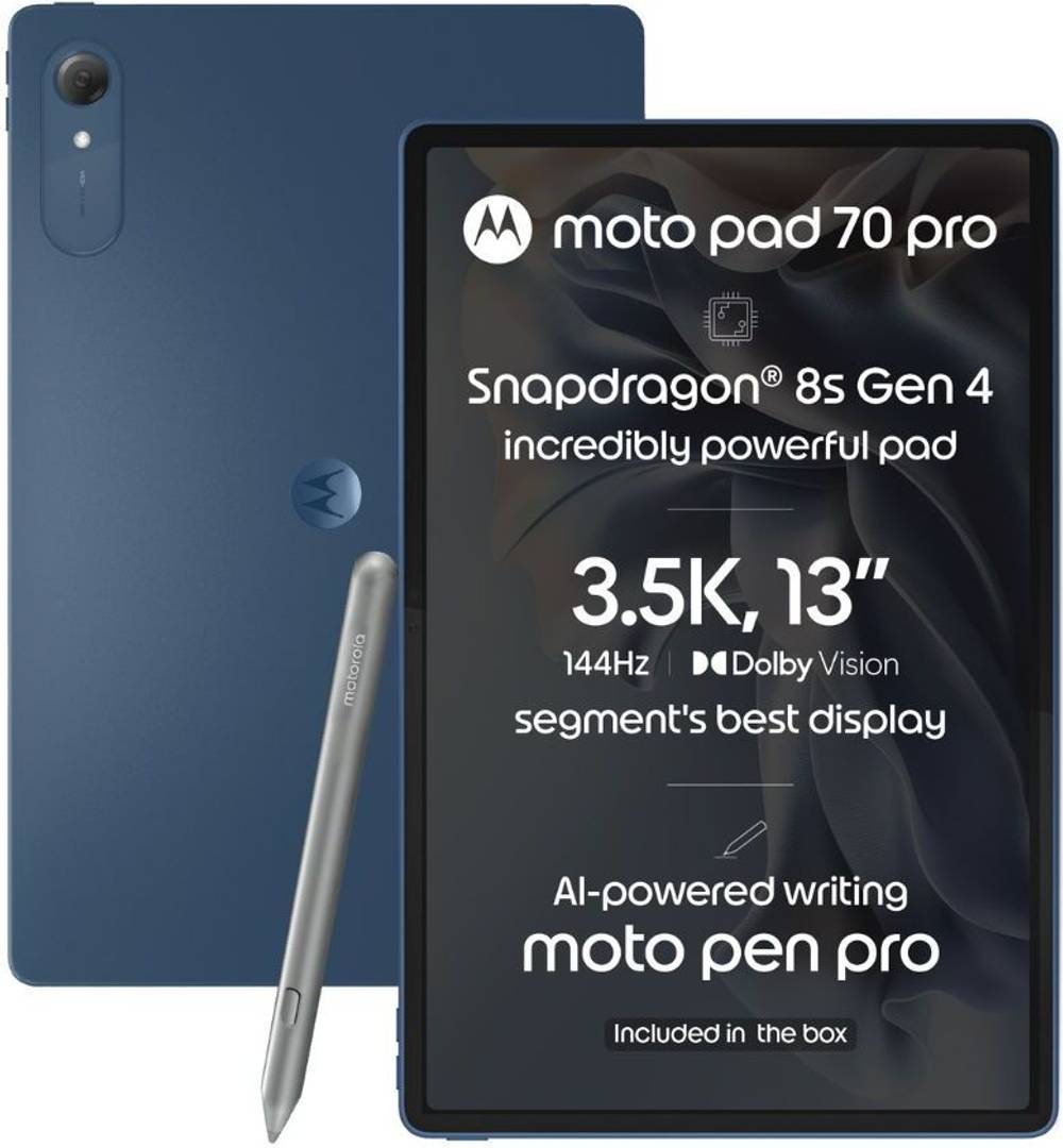 MOTOROLA pad 70 pro 8 GB RAM 128 GB ROM 13 inch with Wi-Fi Only Gaming Tablet (PANTONE Titan)