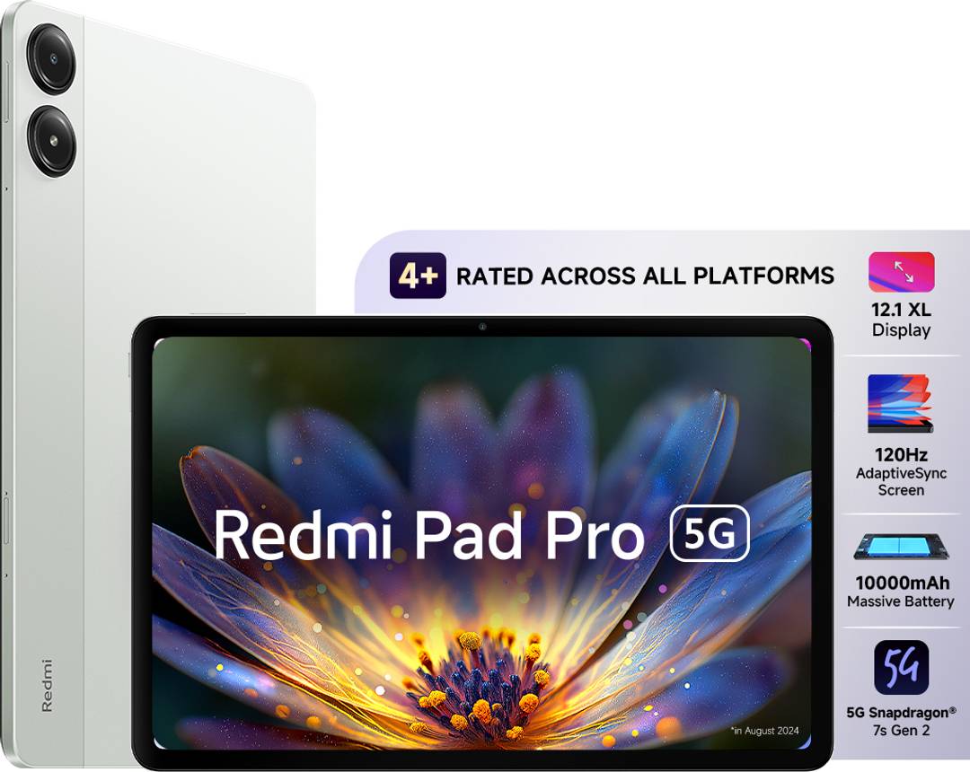 redmi pad pro 5g 8 gb ram 128 rom 12 1 inch wi fi 5g qualcomm snapdragon 7s gen 2 tablet quick silver
