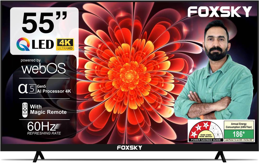 Foxsky 139 cm (55 inch) QLED Ultra HD (4K) Smart Google TV with HDR10 55FS-GOOGLE LED TV