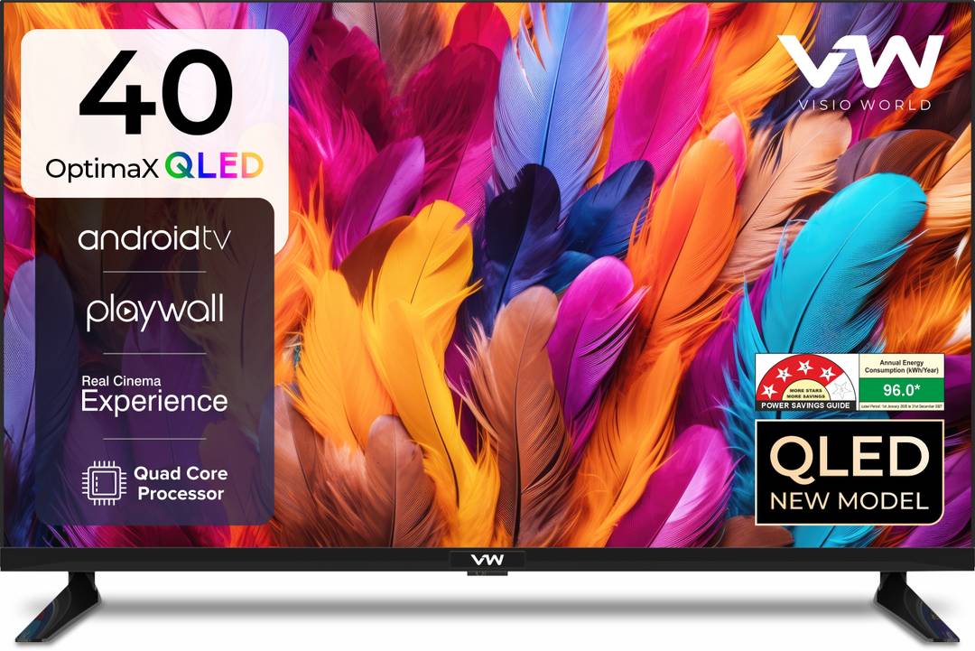 VW OptimaX Series 101 cm (40 inch) QLED Full HD Smart Android TV 2025 Edition VW40AQ1