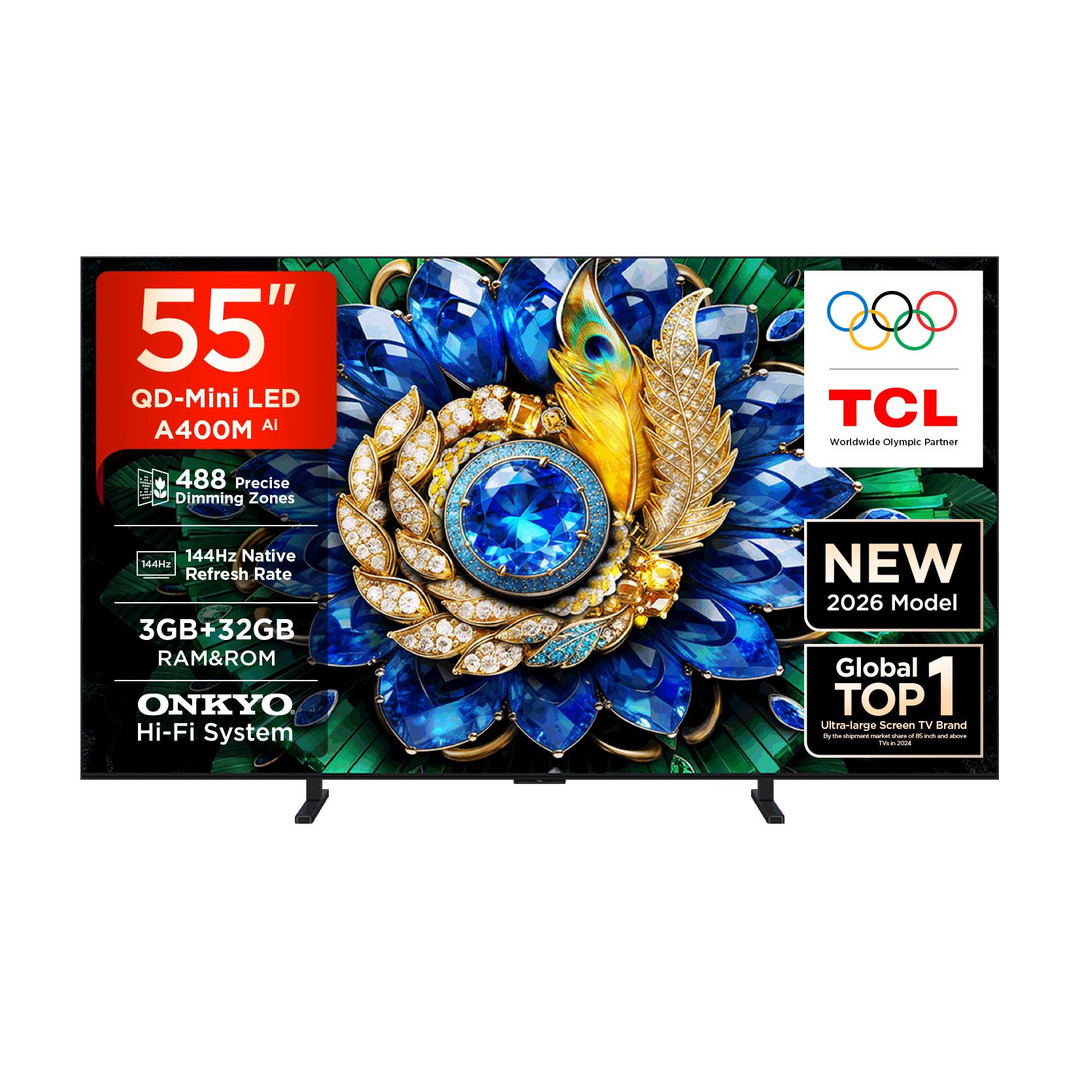 TCL A400M 138.71 cm (55 Inch) Ultra HD (4K) Mini LED Smart Google TV 2026 Edition with Up to 488 Precise Dimming Zones, 
