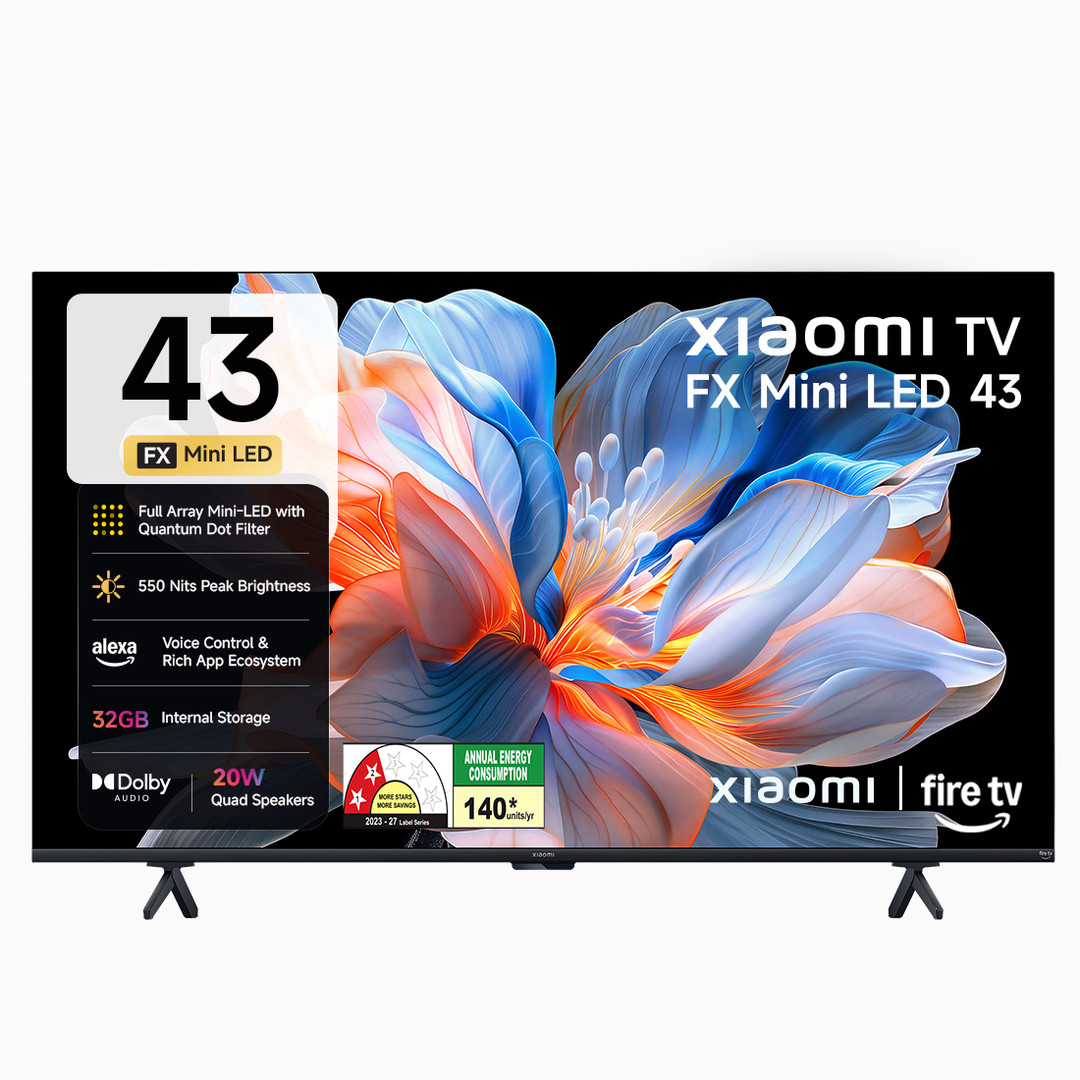 XIAOMI FX Series 108 cm (43 inch) Ultra HD (4K) Mini LED Smart Fire TV 2026 Edition with QLED TECHNOLOGY, Alexa built-in , Quantum Dot Filter , HDR 10