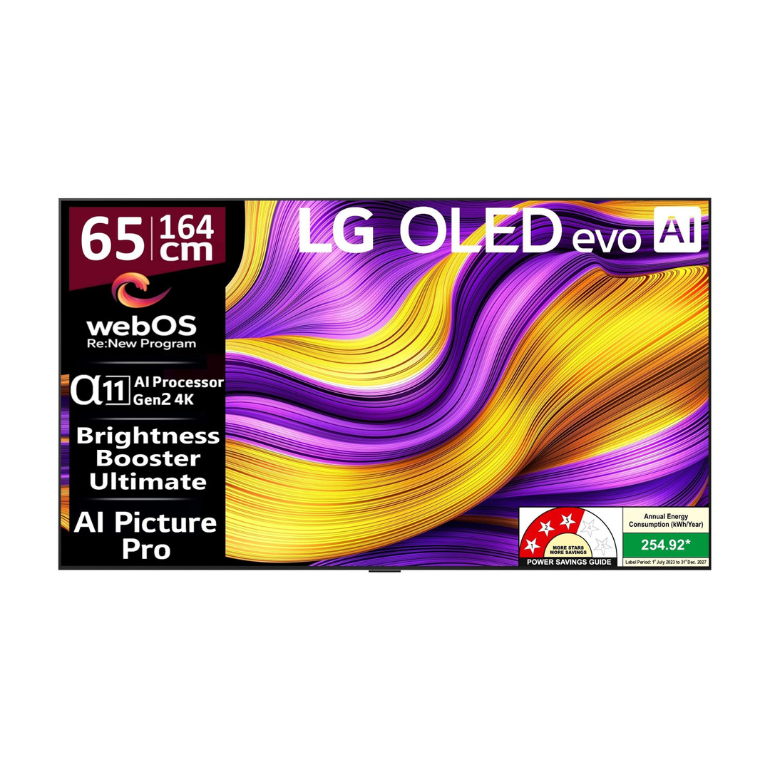 LG evo AI G5 164 cm (65 inch) OLED Ultra HD (4K) Smart WebOS TV with Alpha 11 AI Processor 4K Gen2 | Brightness Booster Ultimate | AI Picture Pro | Do