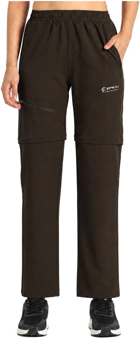 Women Solid Brown Track Pants