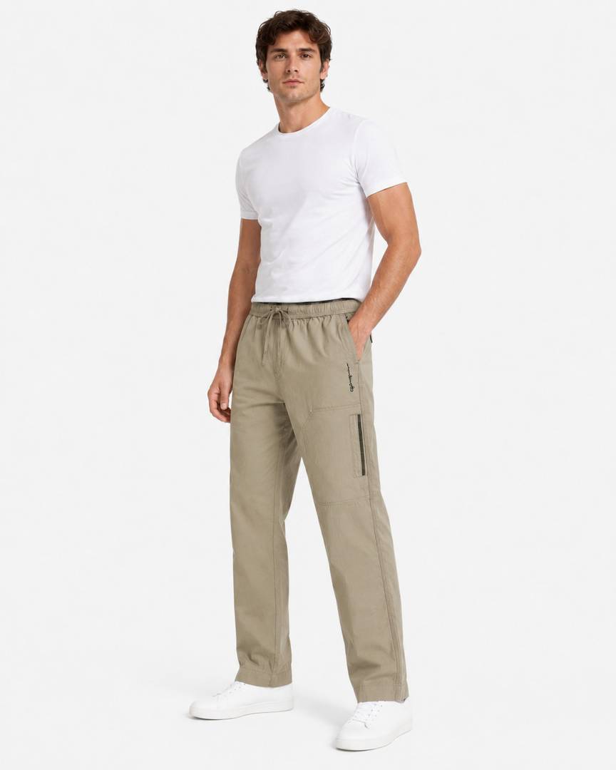 Men Solid Beige Track Pants