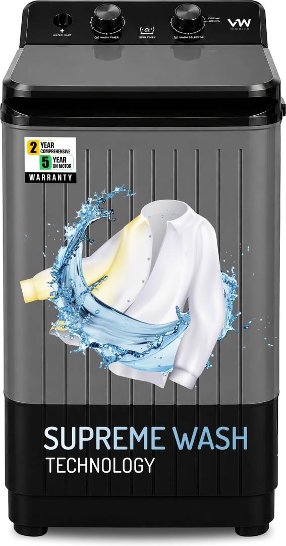 VW 8.5 kg Semi-Automatic Top Load Washer only Grey (V8 SupremeWash)