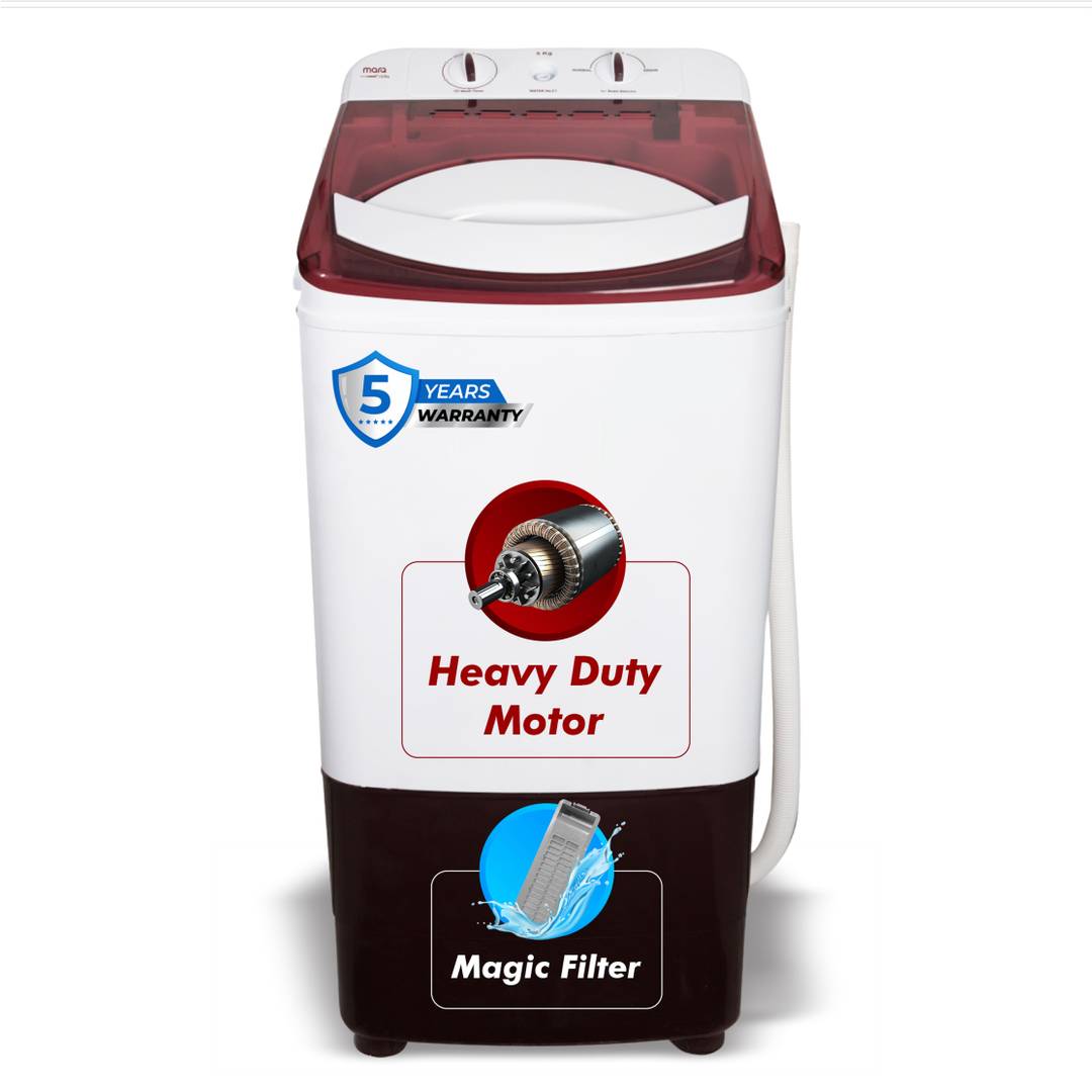 MarQ by Flipkart by Flipkart 8 kg Washer only Maroon, White MQVWA800NNNLB